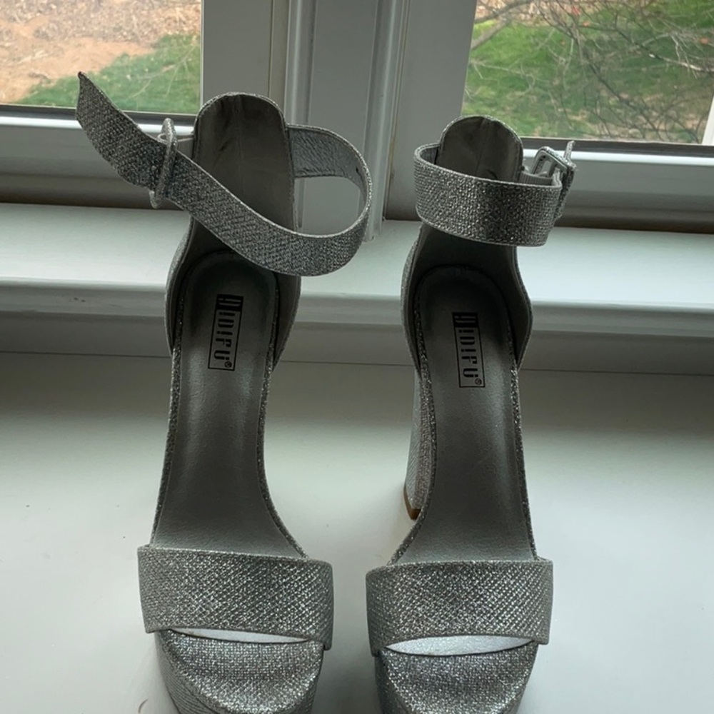 Dune London Silver High Heel Sandals